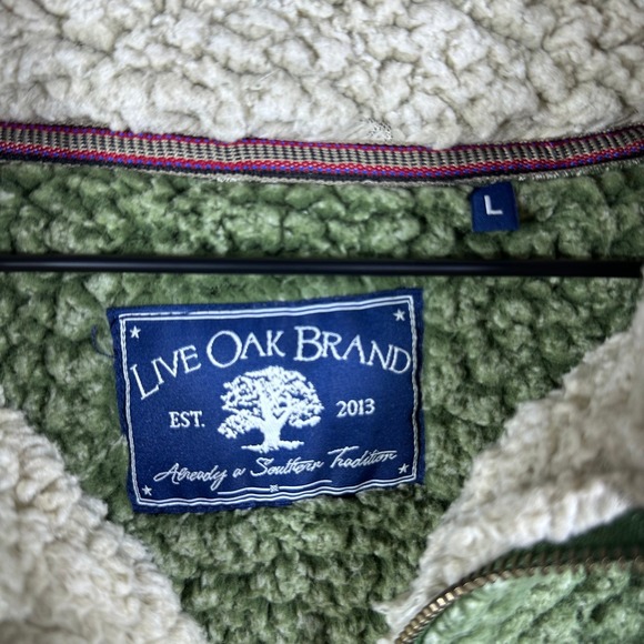 Ole Miss Rebels Green Sherpa Fleece Pullover Sweater‎ Men's L Live Oak Brand - Picture 3 of 8